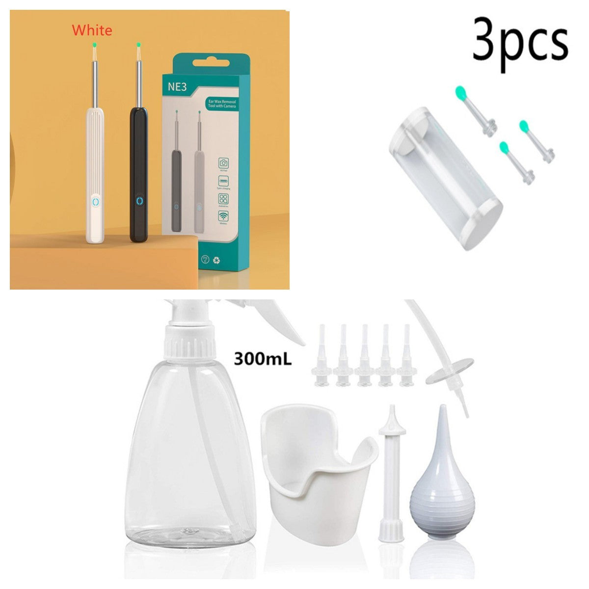 NE3 Wireless Ear Cleaner Otoscope with Camera & LED Light for iPhone