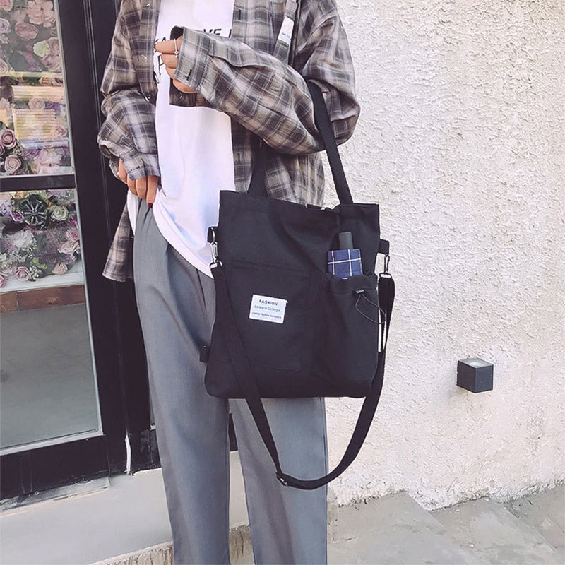 Women's Harajuku Canvas Backpack – Preppy Shoulder Tote School Bag
