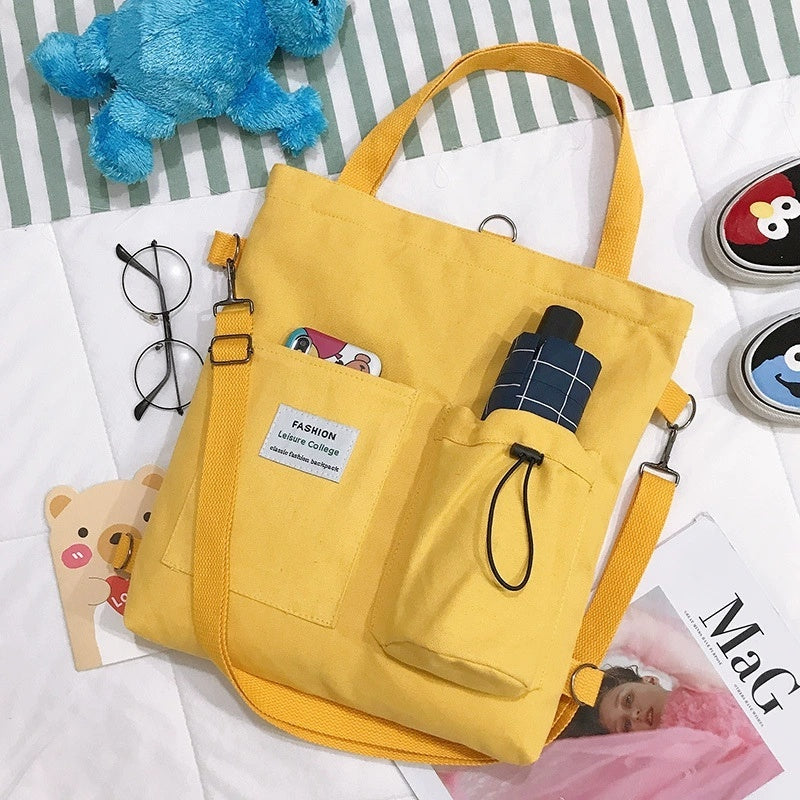 Women's Harajuku Canvas Backpack – Preppy Shoulder Tote School Bag