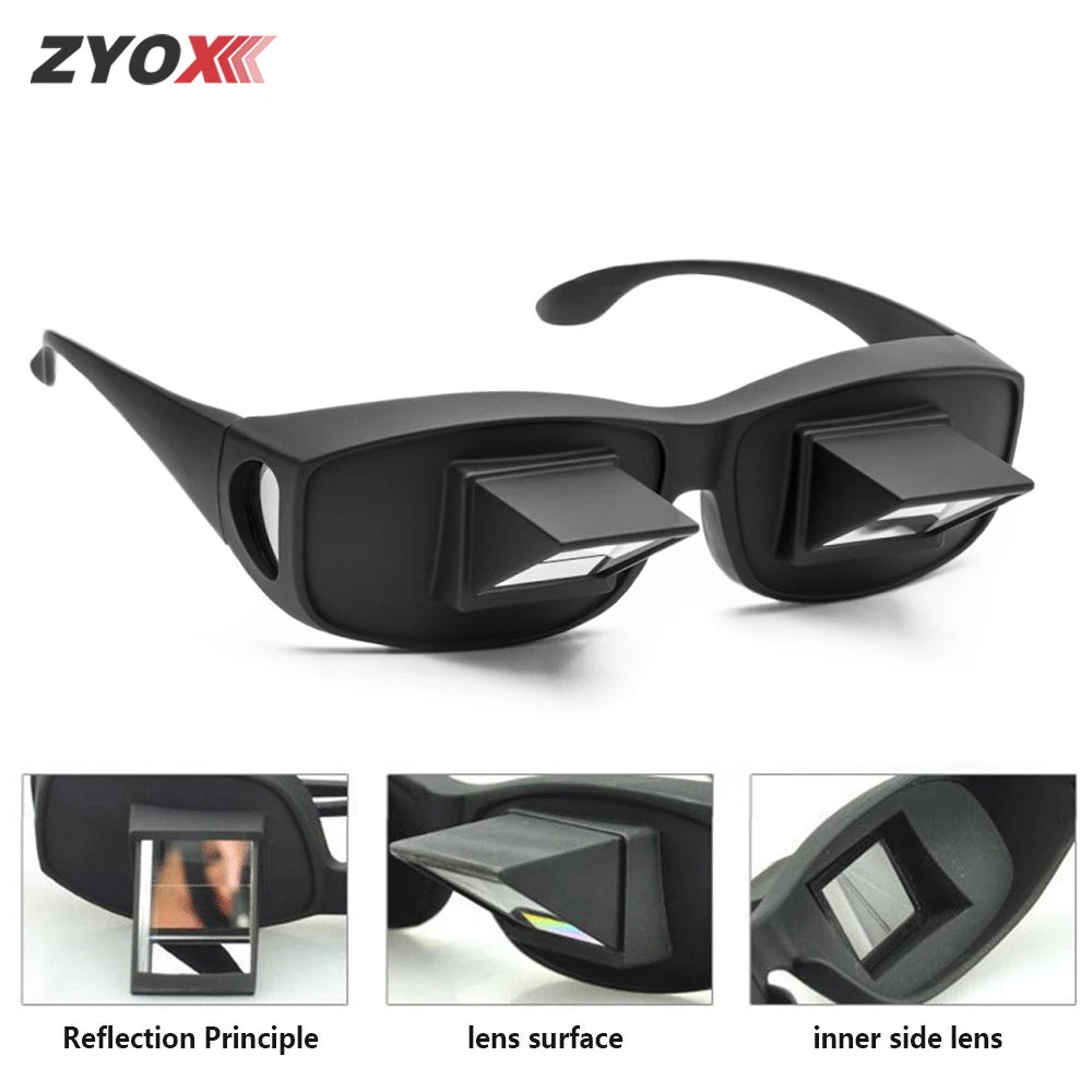 Amazing Lazy Prism Glasses for Lying Down Reading TV Watching Bed Rest Spectacles