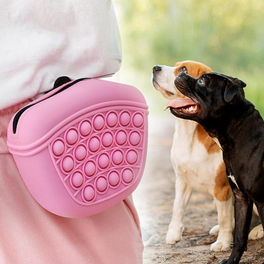 Portable Silicone Dog Treat Training Pouch Waist Bag for Pet Rewards